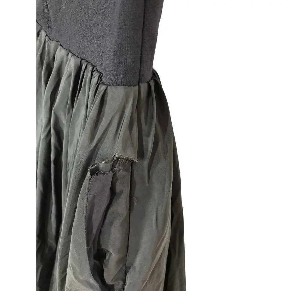 Derek Lam 10 Crosby Dune Balloon Dress One Shoulder Midi Black L